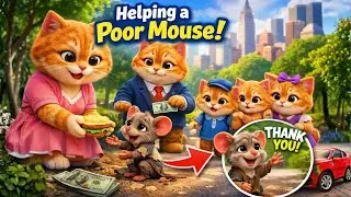 A Kind Ginger Cat Family Helped a Hungry Mouse in Central Park 🐱🐭 | Emotional Cat Story #catstory