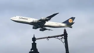 Boeing 747-800 de Lufthansa Despegando desde Boston rumbo Frankfurt