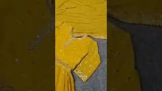 yellow colour long length dress with dupatta#beautiful#shorts