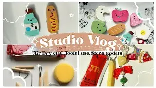 Studio Vlog | Air dry clay,Tools I use, Store update,💖✨