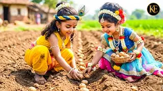 कान्हा–राधा ने मिलकर की आलू की रोपाई, खेत में छाई खुशहाली   ||YMKN || Shree Krishan
