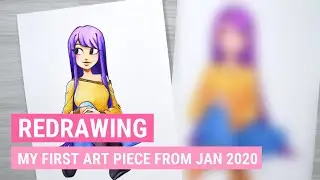 Redrawing Art from the FIRST VIDEO I Posted in 2020 | Marker Speedpaint | iiKiui