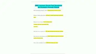DMV Learners Permit Test Questions and Answers Already Passed4