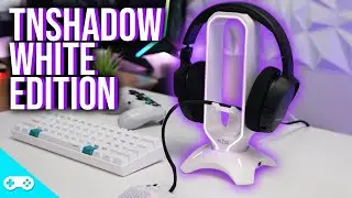 TNSHADOW White Edition - RGB Headset Stand + Mouse Bungee