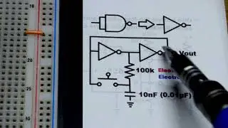 Normally open push button switch  turned into on or off flip flop circuit learning electronics
