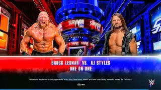 Brock Lesnar Vs Aj Styles - Red Vs Blue Brand Champion Vs Champion Match At Survivor Series |WWE2k25