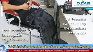 D.LAB 6 Air Chambers Intermittent Pressure Compression Massager