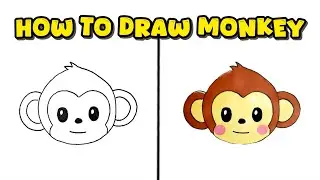 How to Draw a Monkey Head &ndash; Step-by-Step Animal Drawing for Beginners