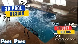3D Pool Design of the Trilogy Helios Indoor Fiberglass Pool by Pool Pros