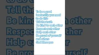 #subscribemychannel #goodleadership #truth #beproudofwhoyouare #others #kind #respect #leadership
