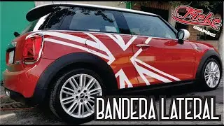 stickers mini cooper f56 bandera lateral a un color