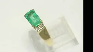 Natural Diamond Emerald Birthstone Ring 3.10CT 14K Yellow Gold Size 7 - 34349