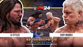 🎯WWE 2K24 | AJ Styles vs Cody Rhodes: Epic Showdown | Full Match | WWE WrestleMania
