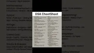 DSA CheetSheet #shorts #programming #ai #cricket #computer #hacker #coding #python #trending #dsa
