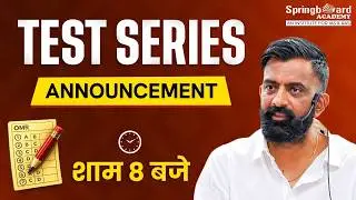 Annoucement RAS Pre and Mains Test Series By Rajveer Sir Springboard Academy