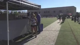 Ashley Passow singing the National Anthem at THHS Track & Field Invitational 2016