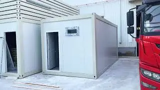 Standard configuration women's restroom container house display.