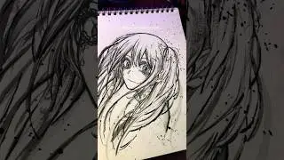 Drawing Ruby Hoshino Dark Star. 🌟 #animedrawing #oshinoko #shorts