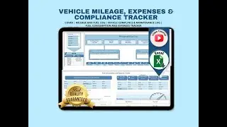 Mileage Tracker Log Book - Excel Template for Vehicle Compliance & Maintenance