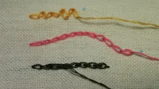 Punto catenella e varianti - punto catenella ripassato e punto catenella a zig-zag