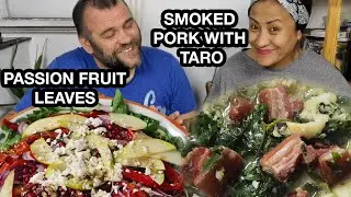 SMOKED PORK WITH TARO AND PASSION FRUIT LEAVES/NORTH EAST INDIAN RECIPE/TRIBAL INDIAN RECIPE