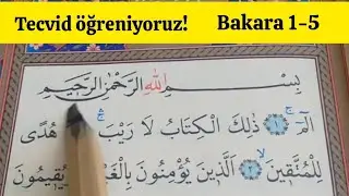 Kur'an-ı Kerim yeni öğrenenler / Bakara 1-5 / Tecvid uygulamalı.@selamihocam