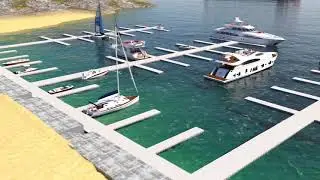 BulDock - Modular Floating Pontoon Dock | Marina (3D Visualization)