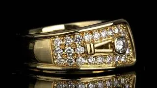 Dior Diamond Yellow Gold Band Ring Opulent Jewelers