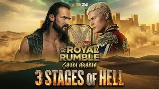 Drew McIntyre vs. Cody Rhodes | 3 Stages of Hell Match | Royal Rumble Riyadh | WWE 2K24