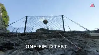 One field rockfall barrier test - 3 seconds in the life of a test block!