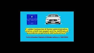 VALIDO IL PREAVVISO DI FERMO  NOTIFICATO AL PRECEDENTE PROPRIETARIO. CGT BRINDISI N. 180/2024