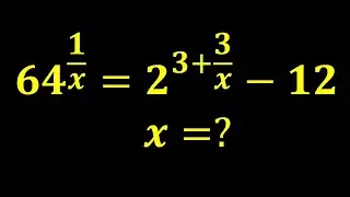 𝟔𝟒^(𝟏/𝒙)=𝟐^(𝟑+𝟑/𝒙)−𝟏𝟐 , 𝒙=?
