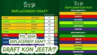 PSL 9 Replacement Draft Live Discussion and Analysis | Live HBL PSL Player Replacement Draft 2024
