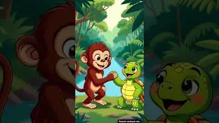 &ldquo;The Turtle and the Monkey&rdquo;#shorts #viral #cartoon #youtubeshorts #video