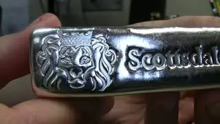 Распаковка литого серебряного слитка Scottsdale 20 унций