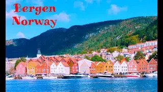 Bergen Norway ... Downtown shoreline views and cable car ride up the mountain amazing views ....