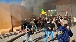 Iraqi supporters of Iran-backed militia attack US Embassy after deadly airstrikes
