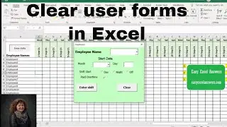 How to clear user forms in Excel