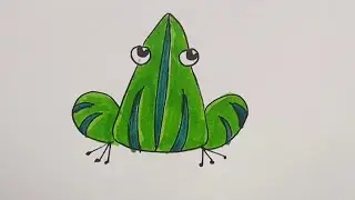 how to draw a cute frog🤩🤩kids drawing ideas #art #kidsdrawing #frogs #frogdrawing