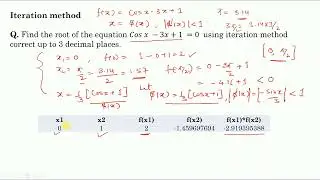 Iteration Method and its programming implementation