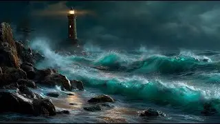 Lighthouse in the Storm &ndash; 1 Hour Cinematic Night Sea Ambience (Moody, Waves, Atmospheric)