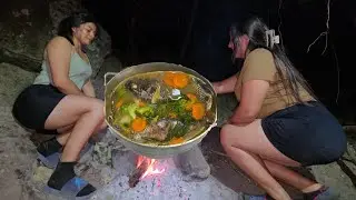 🛑😲Preparando Sopon de pescado a la orilla del río /CHICAS SALVADOREÑAS 