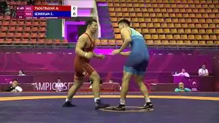1/4 GR - 97 kg: M. TSOGTBAYAR (MGL) v. S. SERIKKAN (KAZ)