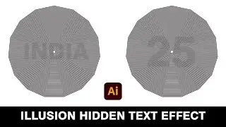 Hidden text illusion effect pattern in illustrator tutorial