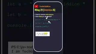 [Blog:29-Interview-JS] How to remove extra spaces from String in JavaScript ?#javascript #interview
