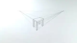 How to draw 2 point perspective | two point perspective table drawing 