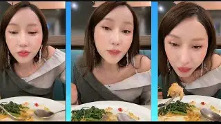 Makan malam lucinta hanya pake sayur agar tetap langsing☺🤤