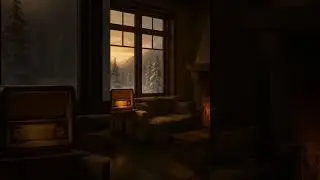 Warmth in the Winter Silence #WinterVibes #CozyCorner #VintageAesthetic #SnowyEvening #FireplaceMood