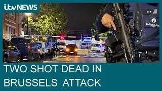 Two shot dead in Brussels terror attack as football fans held in stadium| ITV News