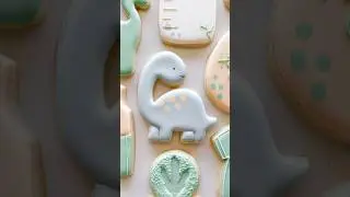 Dino Cookies 🦕✨ #cookiedecorating #satisfying #kids #kidsvideo #dinosaur #cookieart